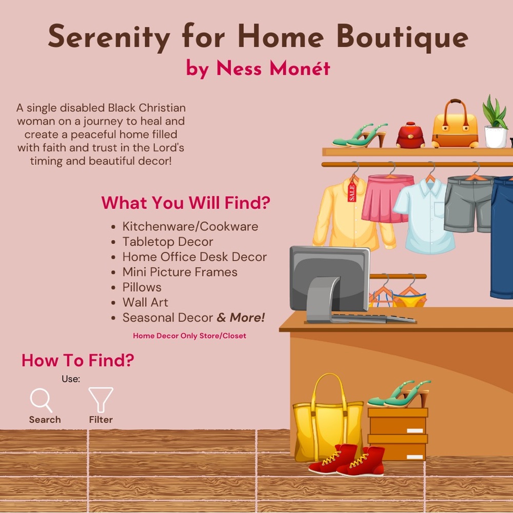 Serenity for Home Decor Online Boutique by Ness Monét